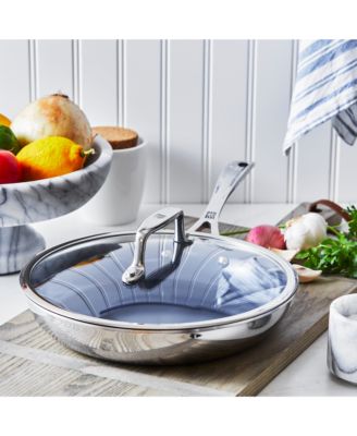 Clad CFX 9.5" Stainless Steel Ceramic Nonstick Fry Pan with Lid