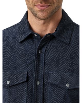Jonah Herringbone Suede Shirt