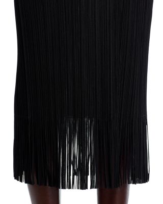 Wave Pliss&eacute; Fringe Hem Dress