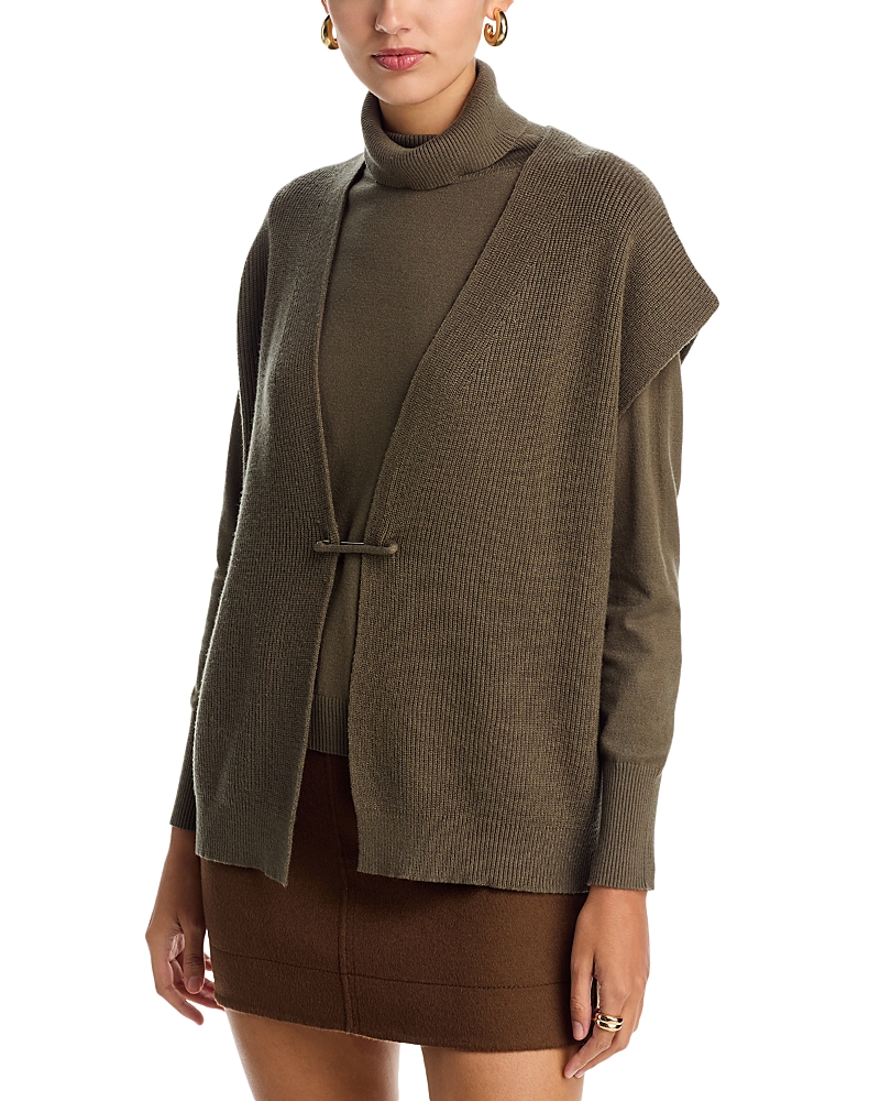 Sioni Turtleneck & Sweater Vest Set In Green
