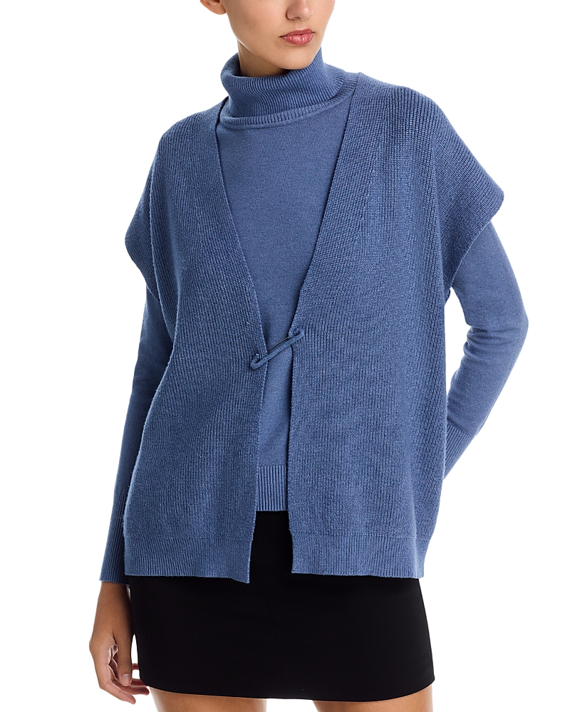 Sioni Turtleneck & Sweater Vest Set In Blue