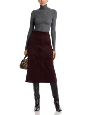 Faux Suede A Line Skirt