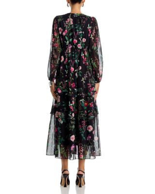 Tiered Floral Print Dress