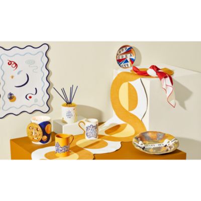 Bauhaus Embroidered Linen Table Runner