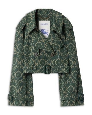 Cropped Baroque Viscose Blend Trench Jacket