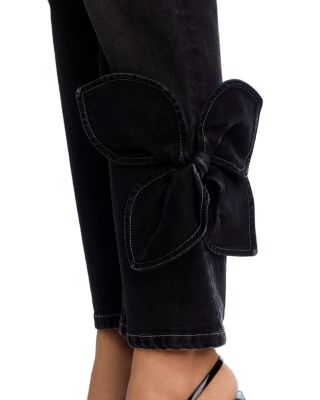 Denim Bow Halter Top & Bow Detail Straight Leg Jeans