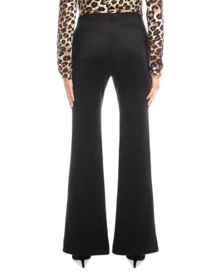Faux Suede Front Slit Pants