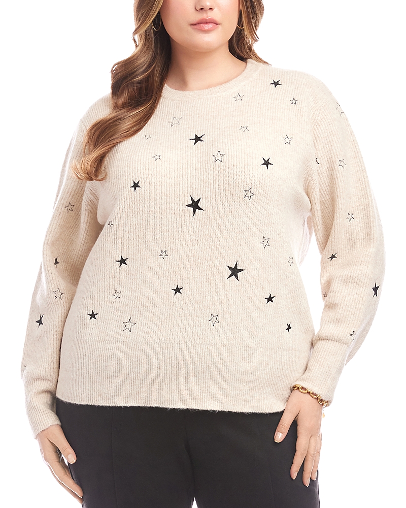 Karen Kane Star Embroidered Sweater In Neutral