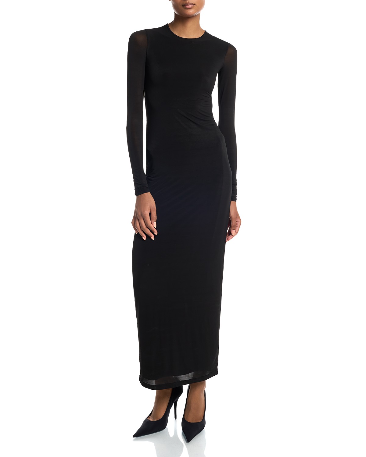 WARDROBE.NYC Wardrobe. nyc Sheer Midi Dress in Black