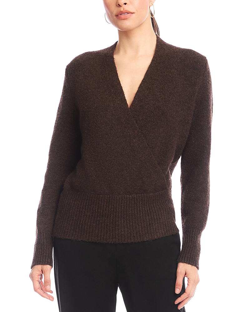 Karen Kane Surplice V-neck Sweater In Black