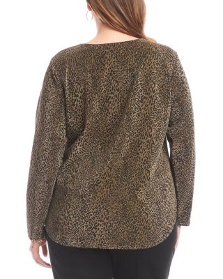 Metallic Knit Shirttail Top