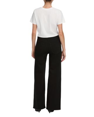 Pixie Le Slim High Rise Palazzo Jeans in Black