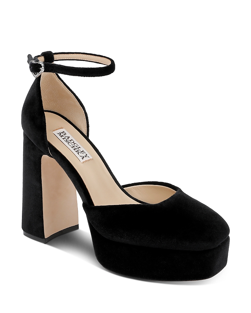 Badgley Mischka Collection Jayda Ankle Strap Platform Pump In Black