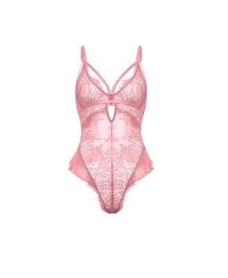 Plus Flora Sheer Lace Teddy