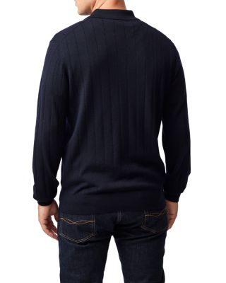 Murdoch Textured Wool Polo Sweater