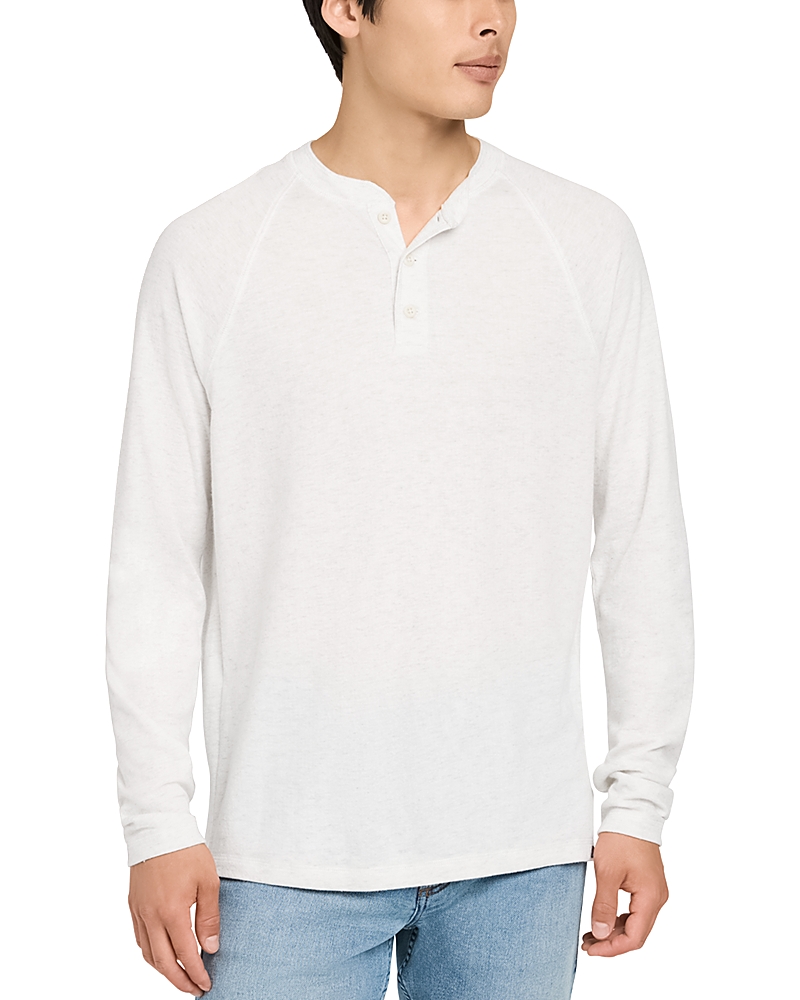 Faherty Cloud Long Sleeve Henley In White