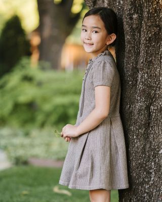 Girls' Organic Ruffle Collar Pintuck Drop Waist Dress - Little Kid, Big Kid