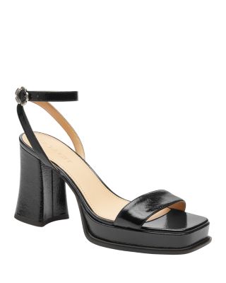 Women's Tea Rose Black Leather Platform Sandals