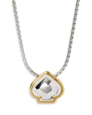 Sculpted Spade Pendant Necklace, 16-19"