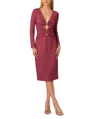 Metallic Knit Midi Dress