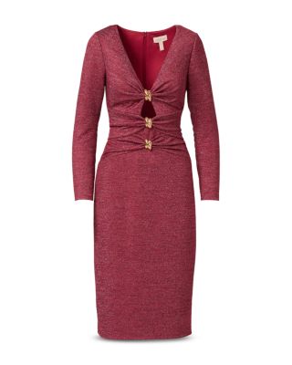 Metallic Knit Midi Dress