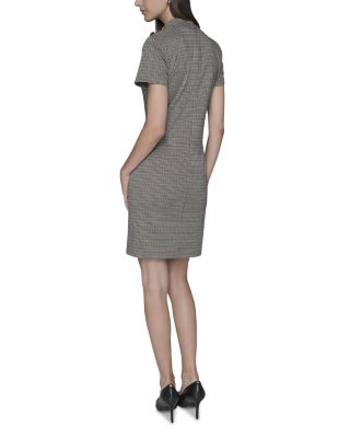 Mini Houndstooth Print Dress