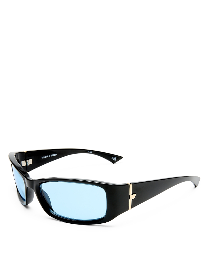 Le Specs Du Jour Rectangle Sunglasses, 60mm In Black