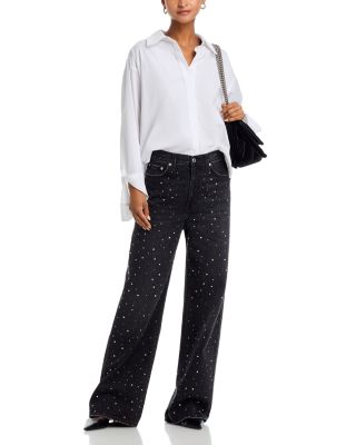 Ribcage High Rise Wide Leg Jeans in Dazzle Me