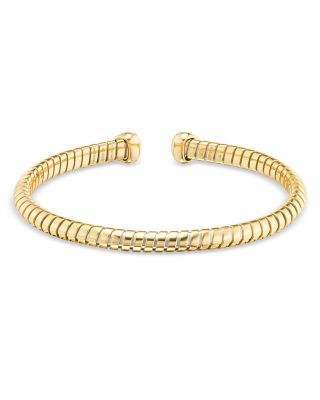 Emerald Cabochon & Diamond Pav&eacute; Cuff Bracelet in 18K Yellow Gold