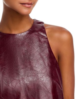 Faux Leather Sleeveless Mini Dress - Exclusive 