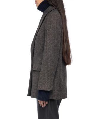 Miew Chevron Wool Blend Coat