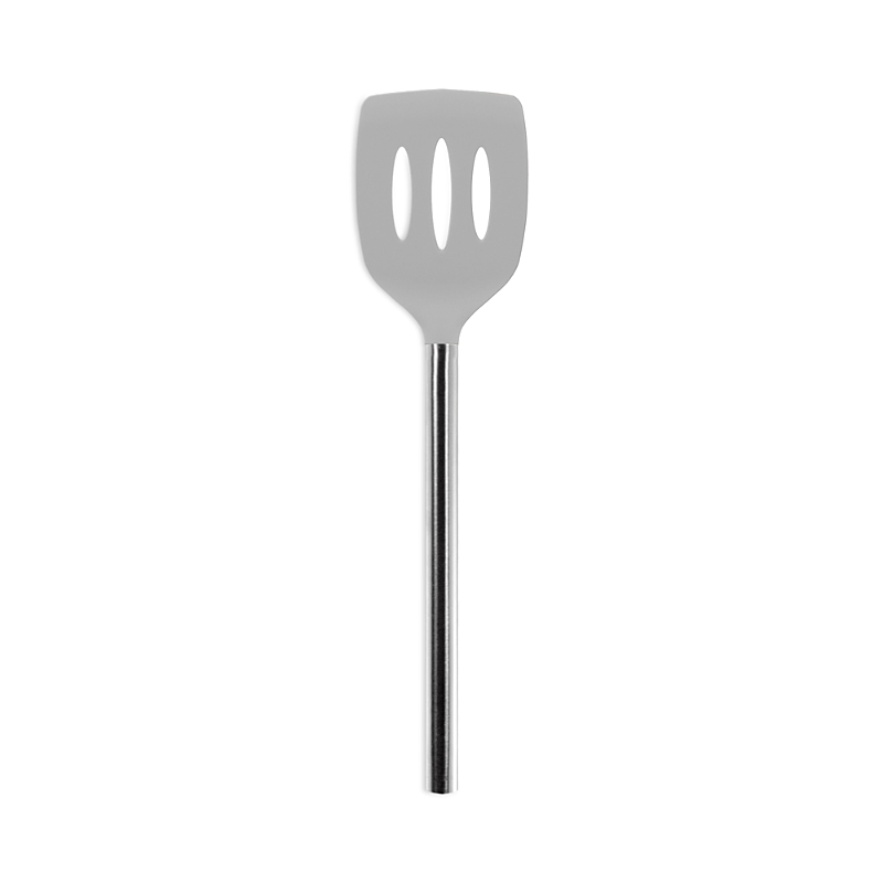 Tovolo Silicone Slotted Turner With Stainless Steel Handle In Gray