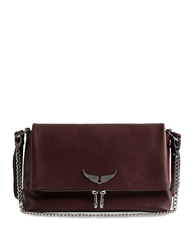 Zadig & Voltaire Rocky Leather Shoulder Bag In Brown