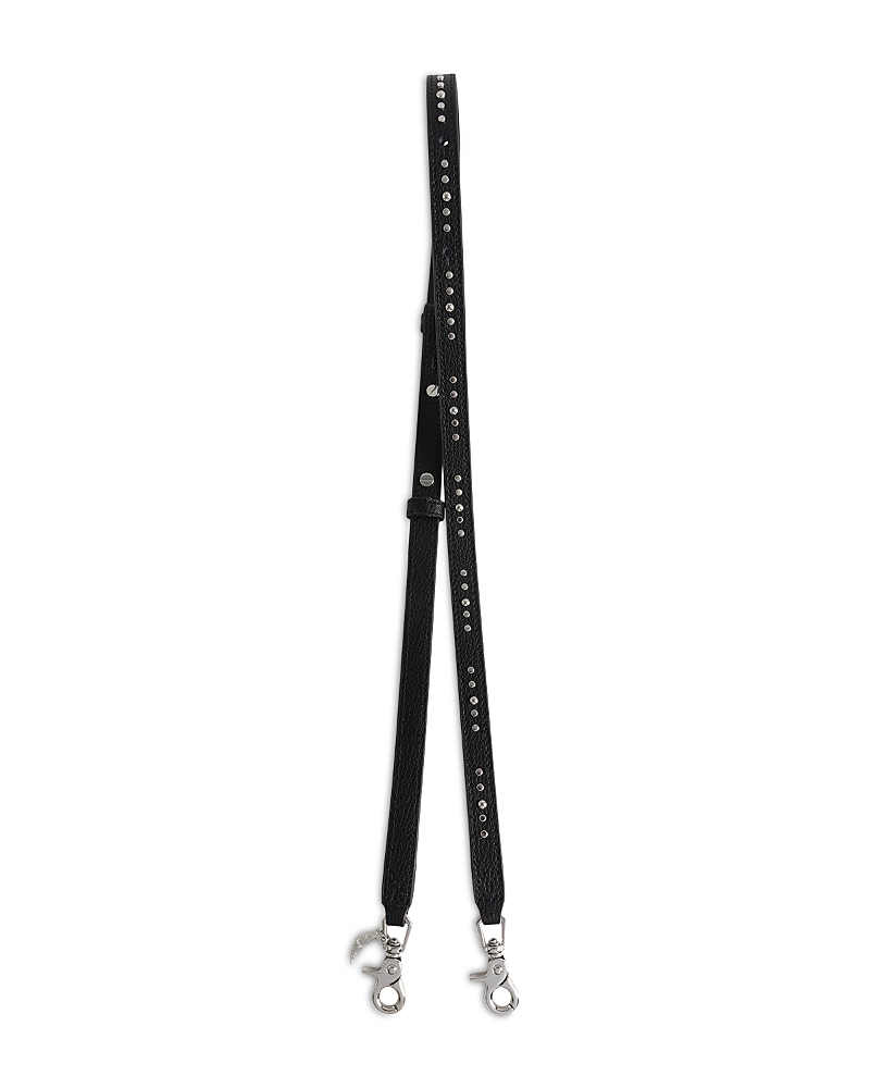 Zadig & Voltaire Overstudded Thin Bag Strap In Black