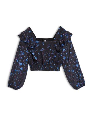Girls' Floral Print Ruffled Top, Little Kid, Big Kid - Exclusive