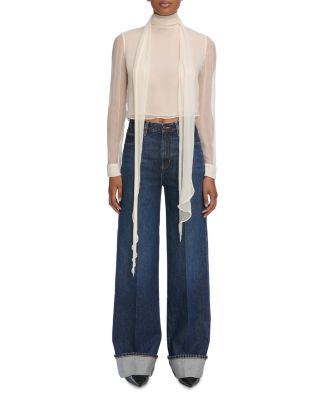 The Cuffed Wide Leg Jeans in Spencer