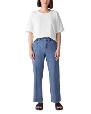 High Rise Straight Ankle Jeans 
