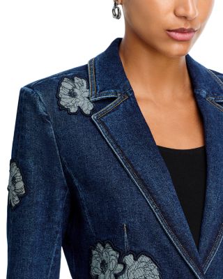 Milly Denim Appliqu&amp;eacute; Blazer