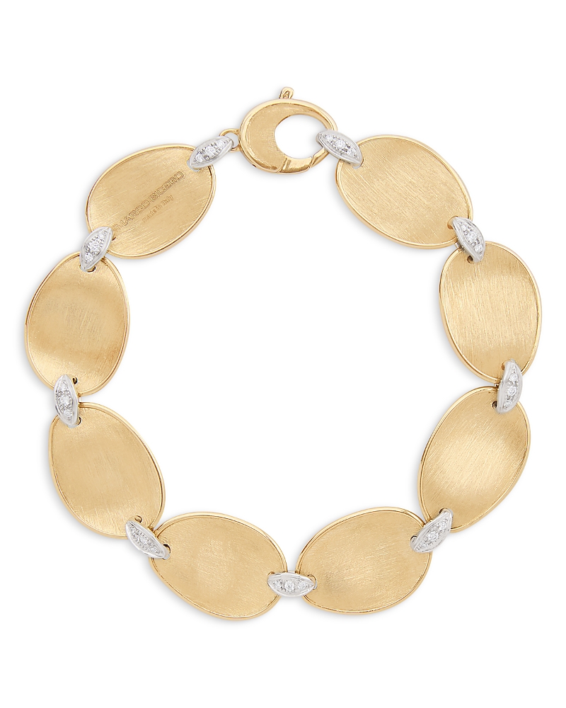 Marco Bicego Diamond Accented Flex Bracelet In 18k White & Yellow Gold, 0.16 Tcw In Gold