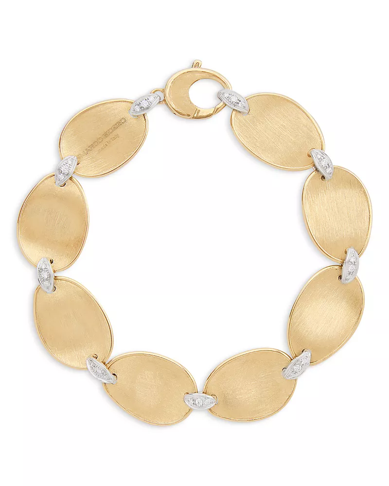 Marco Bicego Diamond Accented Flex Bracelet in 18K White & Yellow Gold, 0.16 tcw