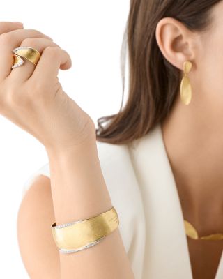 Diamond Pav&eacute; Cuff Bracelet in 18K Yellow Gold, 0.36 tcw