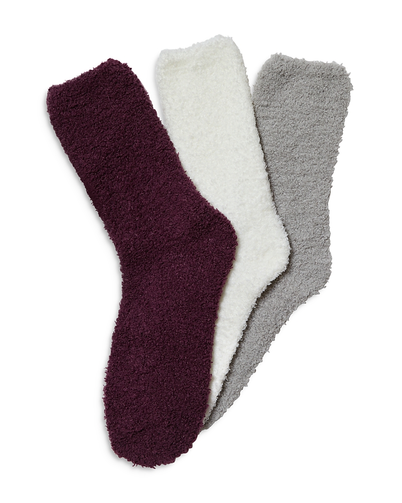 Stems Plush Cozy Socks, Pack Of 3 In Brown