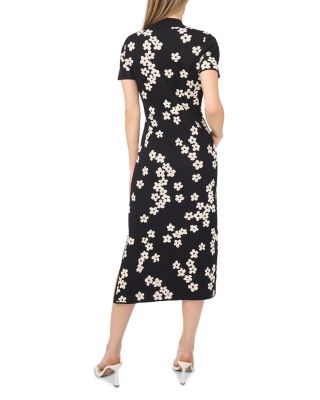Floral Print Mock Neck Dress