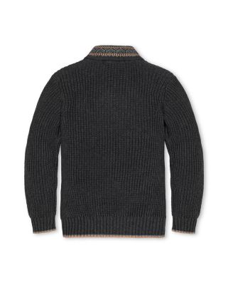 Boys' Organic Long Sleeve Shawl Collar Sweater with Intarsia Detail - Little Kid, Big Kid