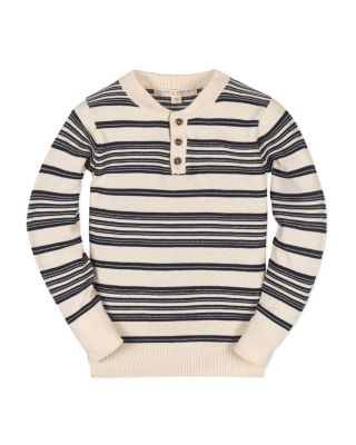 Boys&#39; Organic Long Sleeve Henley Pullover Sweater with Elbow Patches - Little Kid, Big Kid