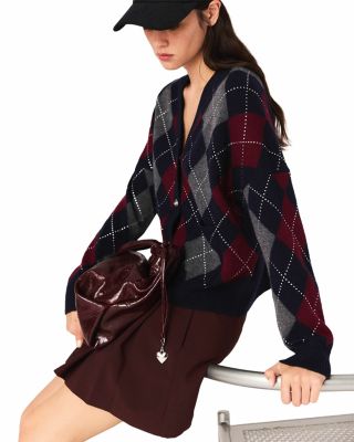 Wool Rhinestone Cardigan