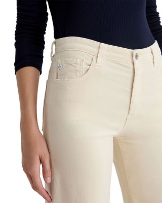 Saige Wide Leg Crop Corduroy Jeans in Opal Stone