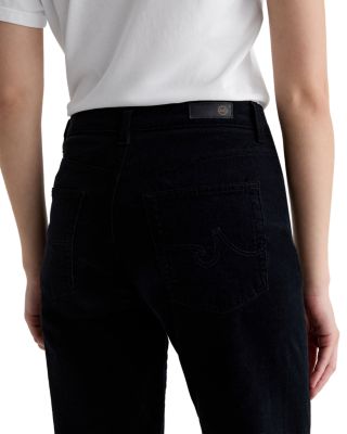 Brinley Mid Rise Straight Corduroy Jeans in Super Black