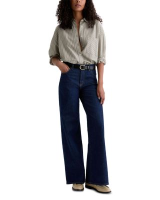 Saige Mid Rise Wide Leg Jeans in Symmetry
