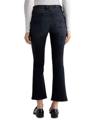 Farrah Mid Rise Cropped Bootcut Jeans in Glitch